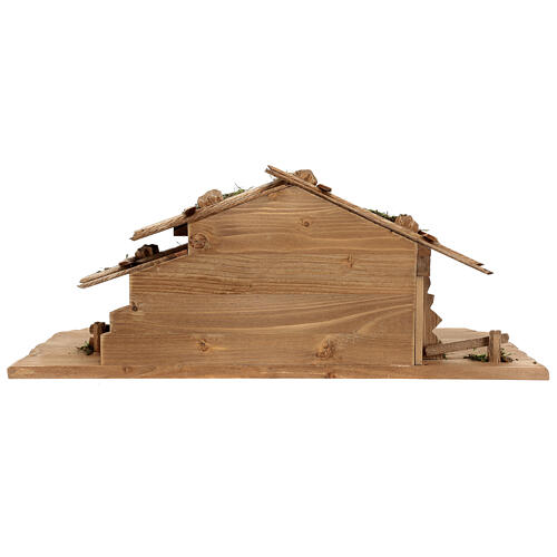 Hut with 13-piece set in painted wood Kostner Nativity Scene 9.5 cm 20