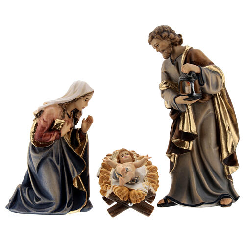 Hut with 13-piece set in painted wood Kostner Nativity Scene 12 cm 6
