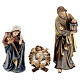 Hut in bark with set of 6 figurines in painted wood for Kostner Nativity Scene 9.5 cm s2