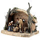 Hut in bark with set of 6 figurines in painted wood for Kostner Nativity Scene 9.5 cm s3