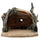 Hut in bark with set of 6 figurines in painted wood for Kostner Nativity Scene 9.5 cm s6