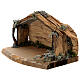 Hütte aus Rinde mit 6 Krippenfiguren Kostner 12cm s10