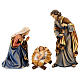 Hut in bark with set of 6 figurines in painted wood for Kostner Nativity Scene 12 cm s2