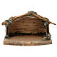 Cabaña de corteza y set 6 piezas madera pintada belén Kostner 12 cm s7