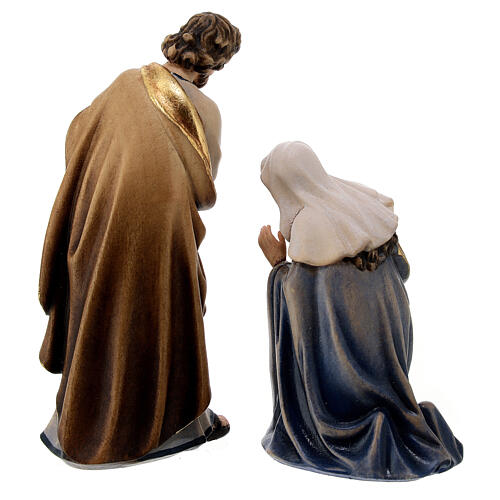Tyrolean Hut and Holy Family 5-piece set in painted wood Kostner Nativity Scene 12 cm 13