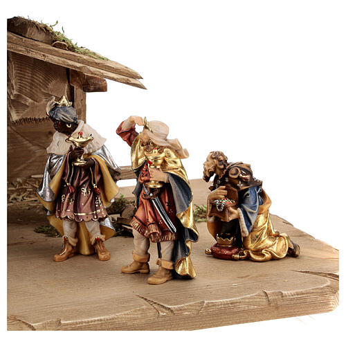 Hut with 12-piece set in painted wood Rainell Nativity Scene 11 cm 3