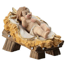 Painted wooden Holy Family Rainell Nativity 9 cm Val Gardena