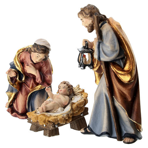 Painted wooden Holy Family Rainell Nativity 9 cm Val Gardena 3