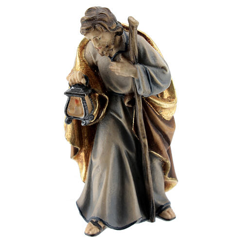 Holy Family with simple cradle for Val Gardena wood painted Rainell Nativity Scene with 9 cm characters 4