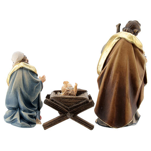 Sacra Famiglia culla semplice legno dipinto presepe Rainell 9 cm 5