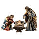 Sacra Famiglia culla semplice legno dipinto presepe Rainell 9 cm s1
