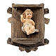 Sacra Famiglia culla semplice legno dipinto presepe Rainell 9 cm s2