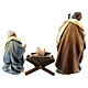 Sacra Famiglia culla semplice legno dipinto presepe Rainell 9 cm s5