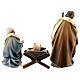 Holy Family statue with plain manger painted wood nativity Rainell 9 cm s5