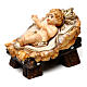 Baby Jesus figurine in manger 9 cm, nativity Rainell, in painted wood s2