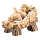 Baby Jesus with manger in painted wood for 11 cm Rainell Nativity scene, Val Gardena s2