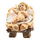 Baby Jesus in manger 11 cm, nativity Rainell, in painted wood s1