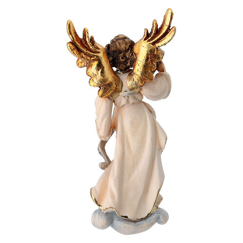 Angel with Gloria banner in painted wood for 9 cm Rainell Nativity scene, Val Gardena 4