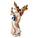 Ángel Gloria de madera pintada belén Rainell 9 cm Val Gardena s2