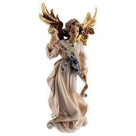 Angelo Gloria legno dipinto presepe Rainell 11 cm Val Gardena