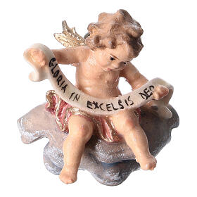 Putto with ribbon 9 cm, nativity Rainell, in painted Valgardena wood