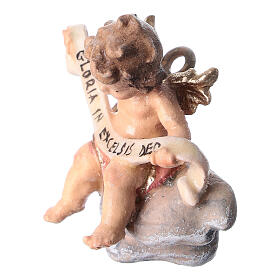 Putto with ribbon 9 cm, nativity Rainell, in painted Valgardena wood