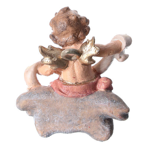 Putto with ribbon 9 cm, nativity Rainell, in painted Valgardena wood 3