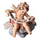 Putto with ribbon 9 cm, nativity Rainell, in painted Valgardena wood s1