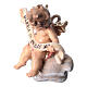 Putto with ribbon 9 cm, nativity Rainell, in painted Valgardena wood s2