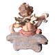 Putto with ribbon 9 cm, nativity Rainell, in painted Valgardena wood s3