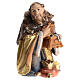 Re inginocchiato legno dipinto presepe Rainell 11 cm Val Gardena s1