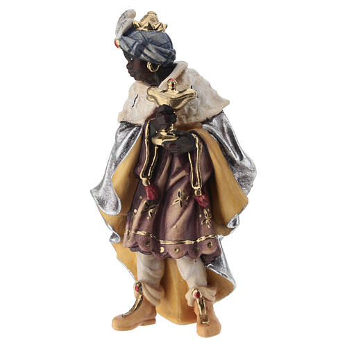 Rei mouro em madeira pintada para presépio Rainell figuras altura média 11 cm Val Gardena 2