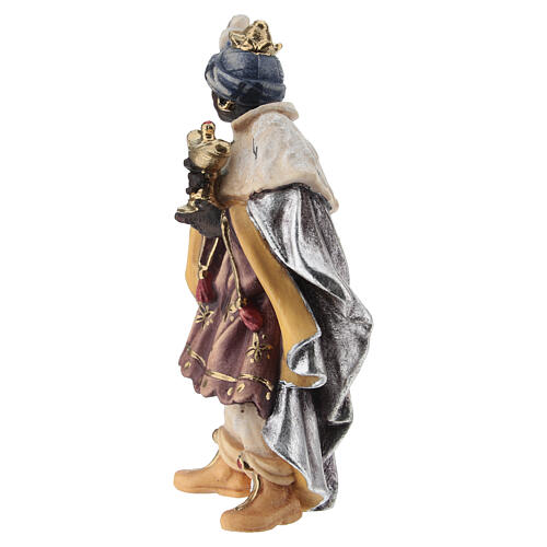 Rei mouro em madeira pintada para presépio Rainell figuras altura média 11 cm Val Gardena 3