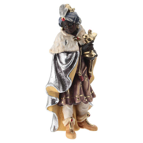 Caspar Magi 11 cm, nativity Rainell, in painted Valgardena wood 1