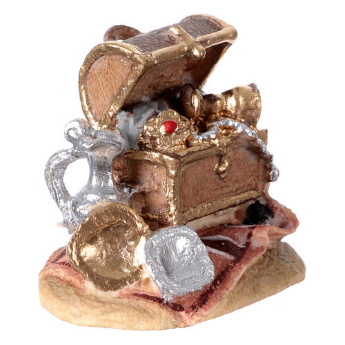 Dono Re Magi legno dipinto presepe Rainell 9 cm Valgardena 3