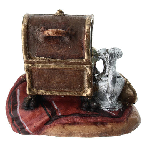 Magi's gifts in painted wood for 11 cm Rainell Nativity scene, Val Gardena 4