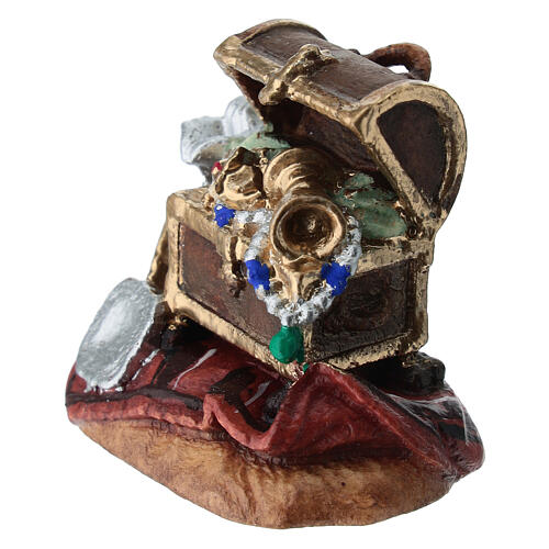 Dons dos Reis Magos em madeira pintada para presépio Rainell figuras altura média 11 cm Val Gardena 2