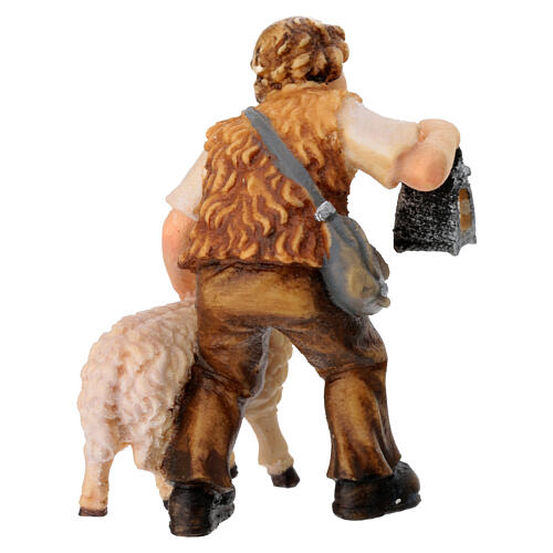 Boy with sheep in painted wood for 9 cm Rainell Nativity scene, Val Gardena 4