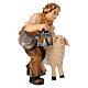 Boy with sheep in painted wood for 9 cm Rainell Nativity scene, Val Gardena s3