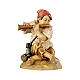 Boy playing flute in painted wood for 9 cm Rainell Nativity scene, Val Gardena s1