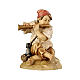 Giovane seduto flauto legno dipinto presepe Rainell 9 cm Valgardena s1