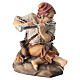 Boy playing flute in painted wood for 11 cm Rainell Nativity scene, Val Gardena s3