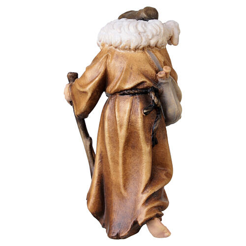 Pastore con agnello in legno dipinto presepe Rainell 9 cm Valgardena 4