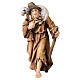 Pastor com cordeiro madeira pintada para presépio Rainell do Val Gardena figuras altura média 9 cm s1