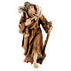 Shepherd with sheep on shoulder 11 cm, nativity Rainell, in painted Valgardena wood s1