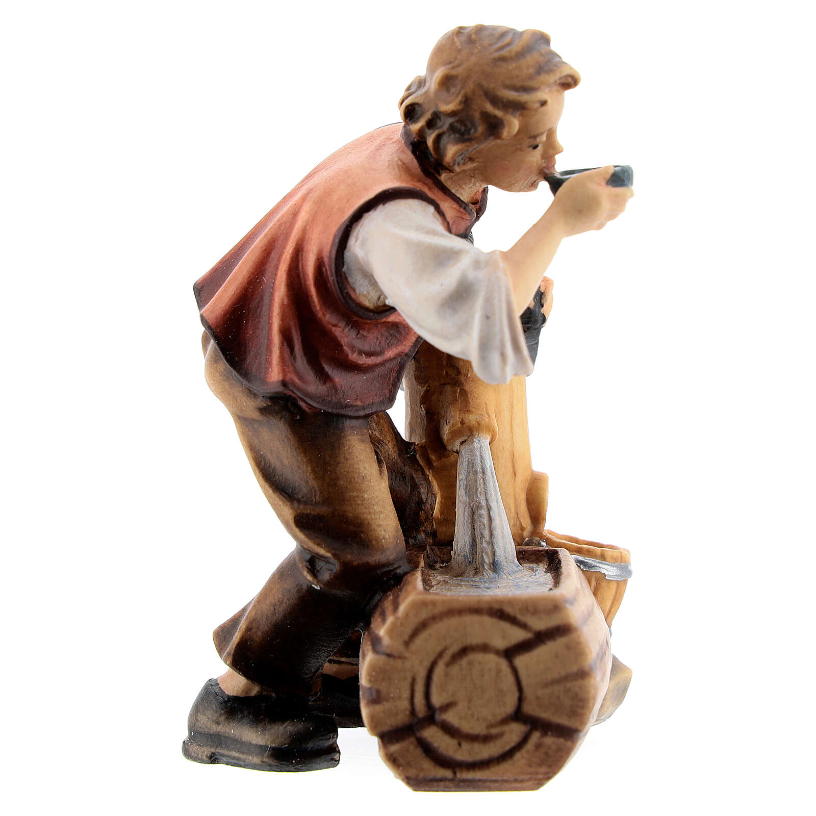 Holyart Angelo Gloria in Legno Dipinto presepe Rainell 9 cm Valgardena