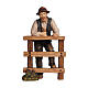 Man with fence in painted wood for 9 cm Rainell Nativity scene, Val Gardena s1
