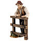 Man with fence in painted wood for 11 cm Rainell Nativity scene, Val Gardena s2