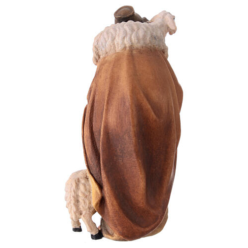 Shepherd with sheep in painted wood for 9 cm Rainell Nativity scene, Val Gardena 4