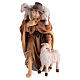 Shepherd with white sheep 11 cm, nativity Rainell, in painted wood s1
